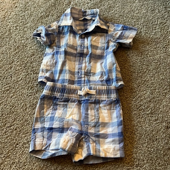 Like new Janie and Jack matching plaid short set - Picture 1 of 4
